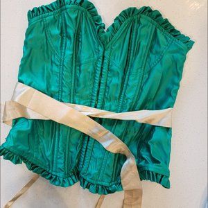 Green and gold Holiday Christmas Victoria Secret Corset